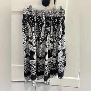 Black and White Floral Skirt
